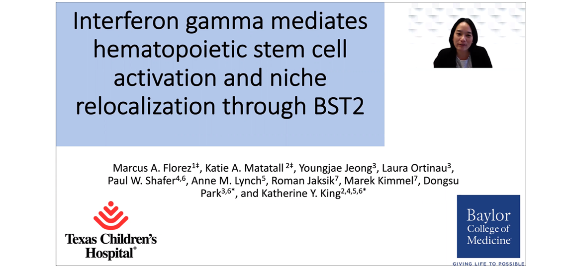 Screenshot for a video titled "Interferon Gamma Mediates Hematopoietic Stem Cell Activation"