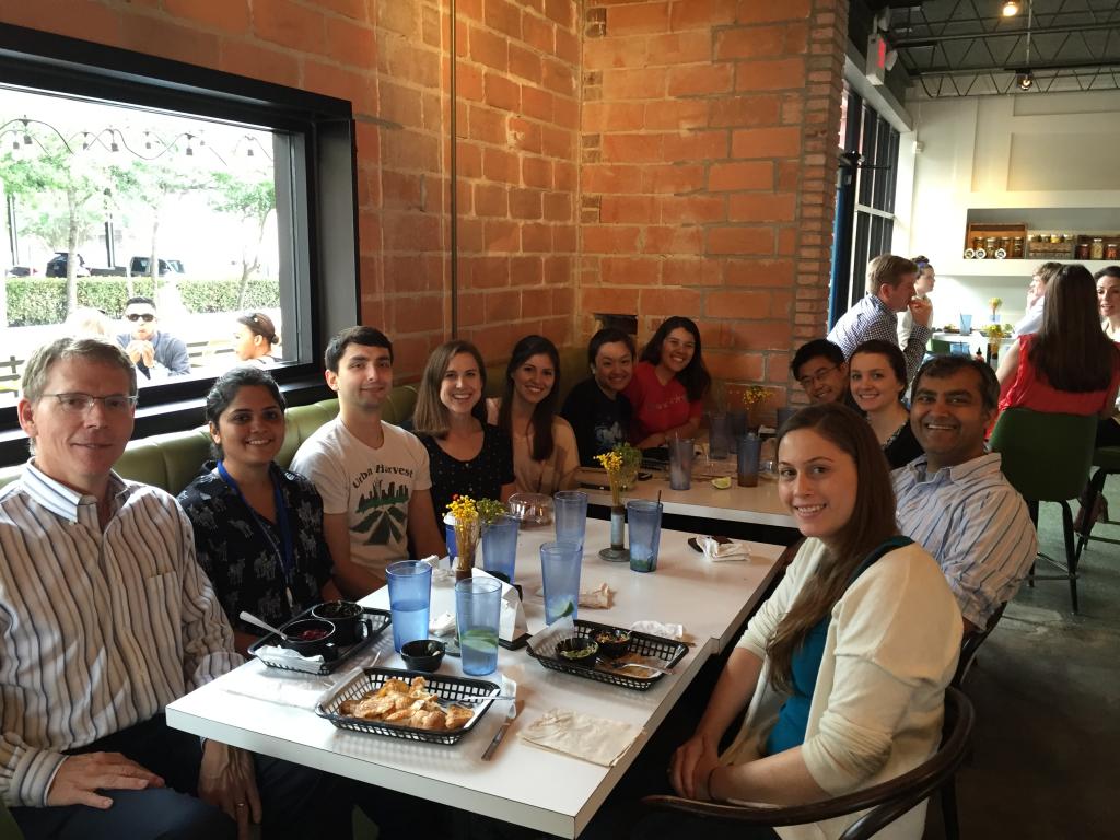 Lab lunch celebrating Ginny Morriss’ grant being funded.