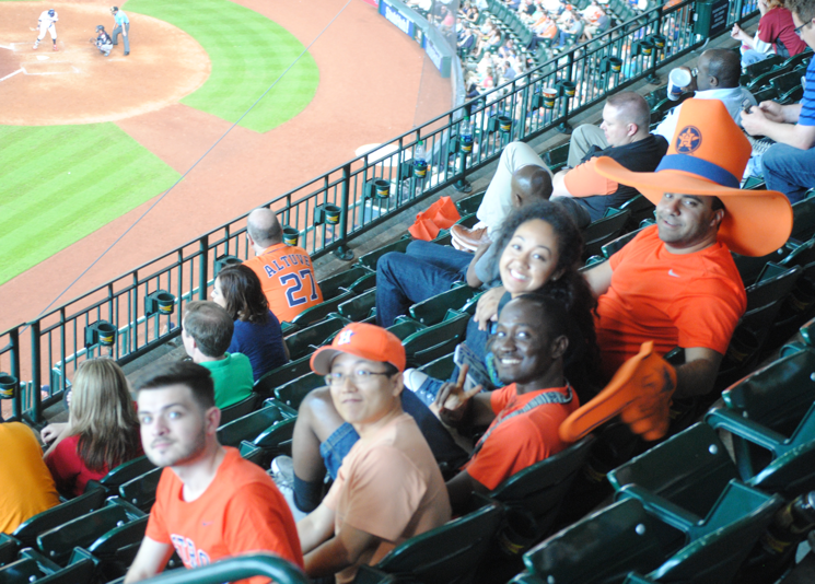 A lab group trip to a Houston Astros baseball game.