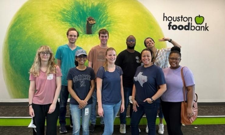 IMSD program trainees volunteering as a group at the Houston Foodbank.