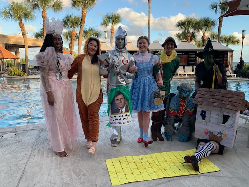Several people dressed as each character from The Wizard of Oz