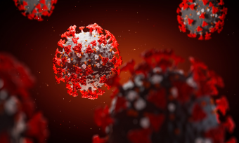 A graphic illustration visualizing coronavirus