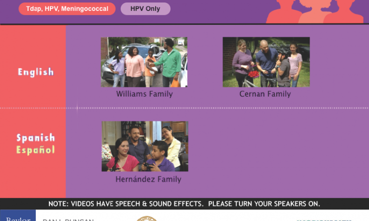 Point of care videos for HPV vaccine education