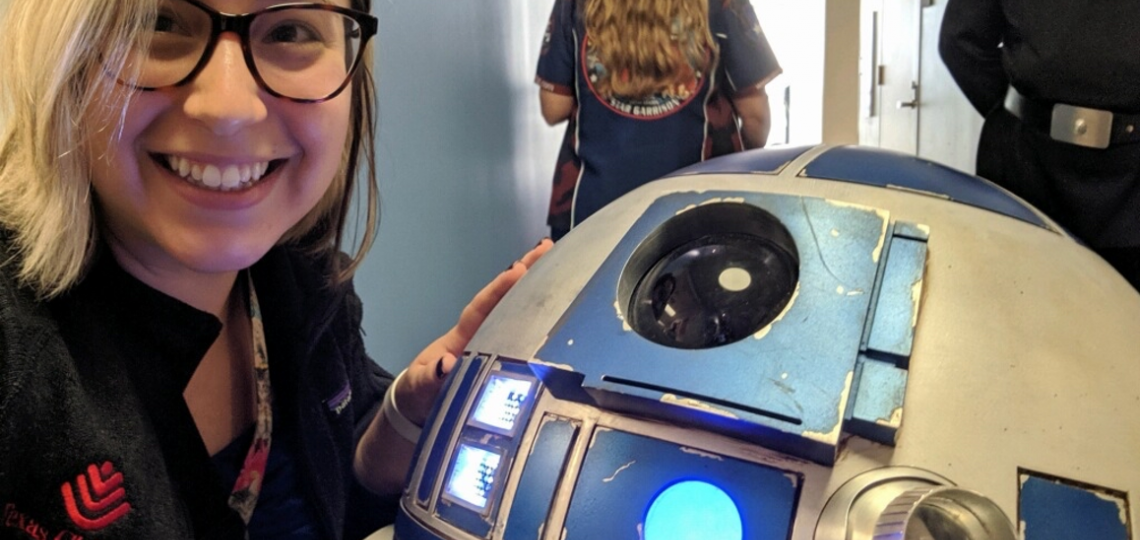 R2-D2 was star-struck meeting an NDD fellow, princess Leah.