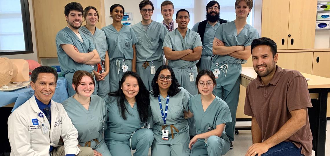 DeBakey Summer Surgery students in the Sim lab