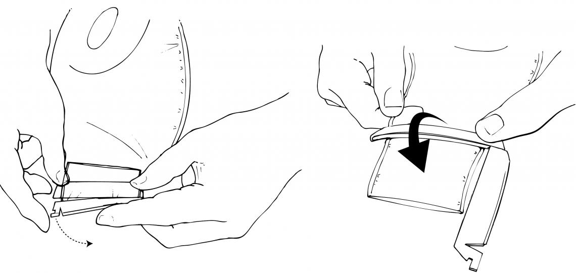 Opening and emptying an ostomy pouch. Illustration by Scott Holmes