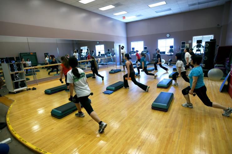 The College's gym offers a range of group exercise classes.