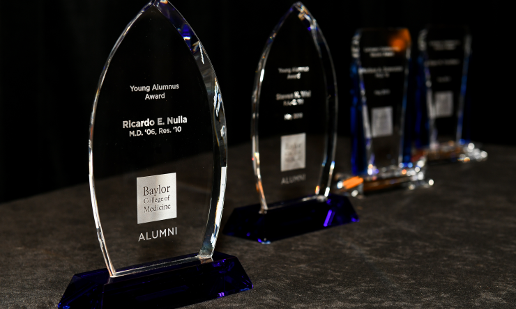 Alumni Awards Ceremony Crystal statues given at the Alumni Awards Ceremony