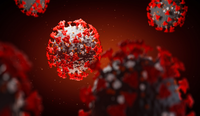 A graphic illustration visualizing coronavirus