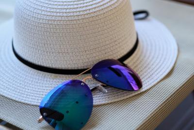 Hat and sunglasses