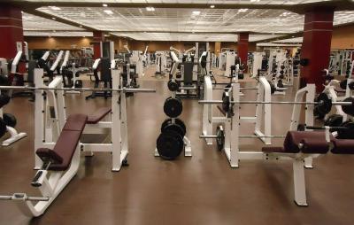 Image of an empty gym weight room