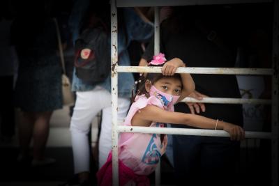 Image of little girl wearing a mask