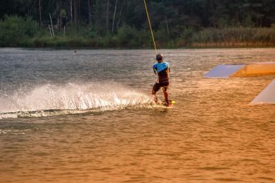 Photo of a man on water skis