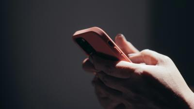 Person holding smartphone