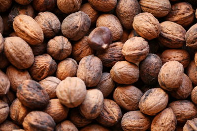A pile of walnuts