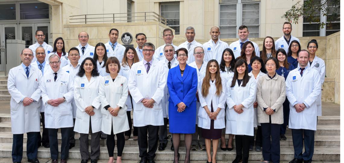 Members of the Section of Nephrology in the Department of Medicine at Baylor College of Medicine stand for a group picture.