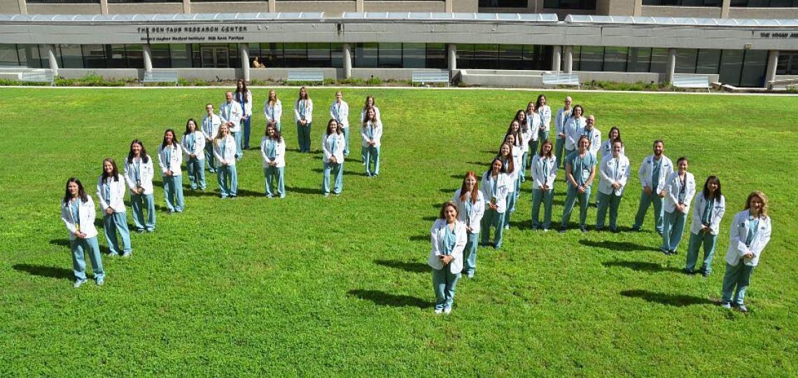 Physician Assistant students in courtyard