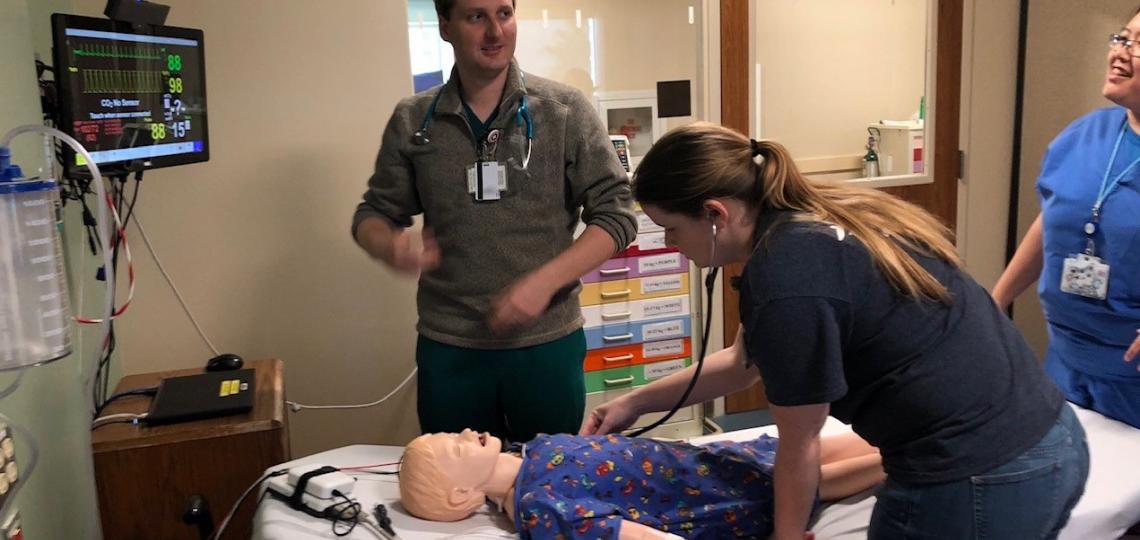 Our residents performing mock codes in our Simulation Center Mock Codes Simulation