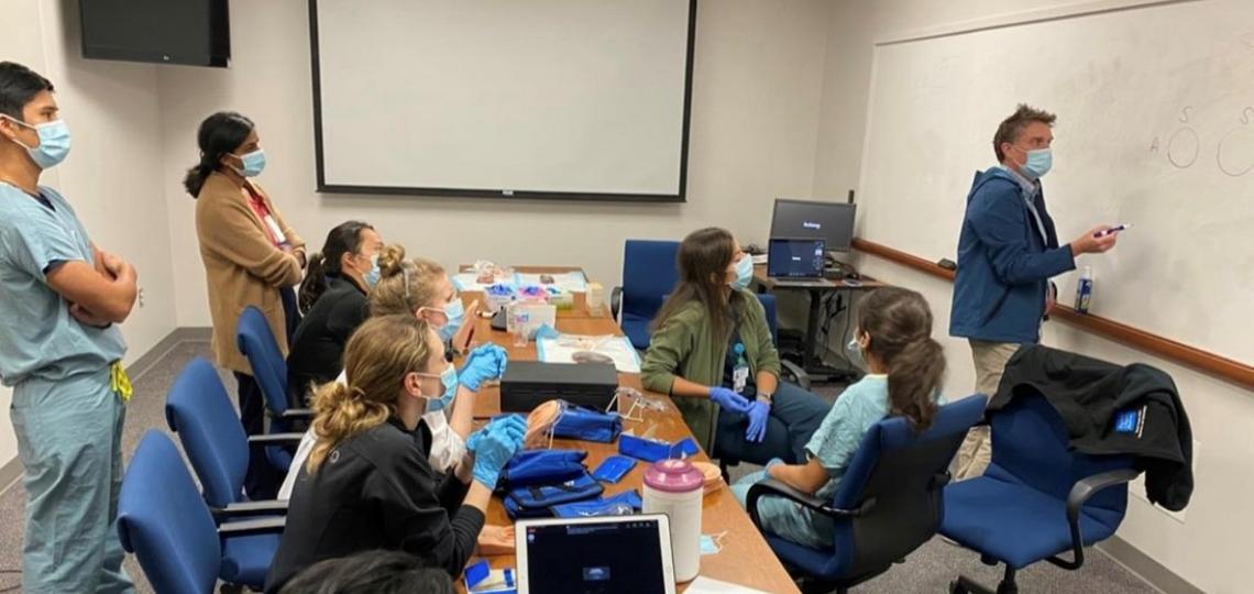 Dr. Charlie Kilpatrick leads a Wednesday didactic simulation on 3rd and 4th degree lacerations. Dr. Charlie Kilpatrick leads a Wednesday didactic simulation on 3rd and 4th degree lacerations.