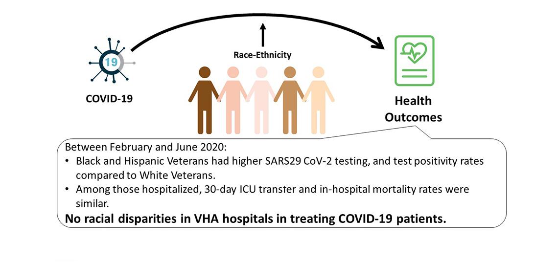 No racial disparities in VHA hospitals in treating COVID-19 patients.