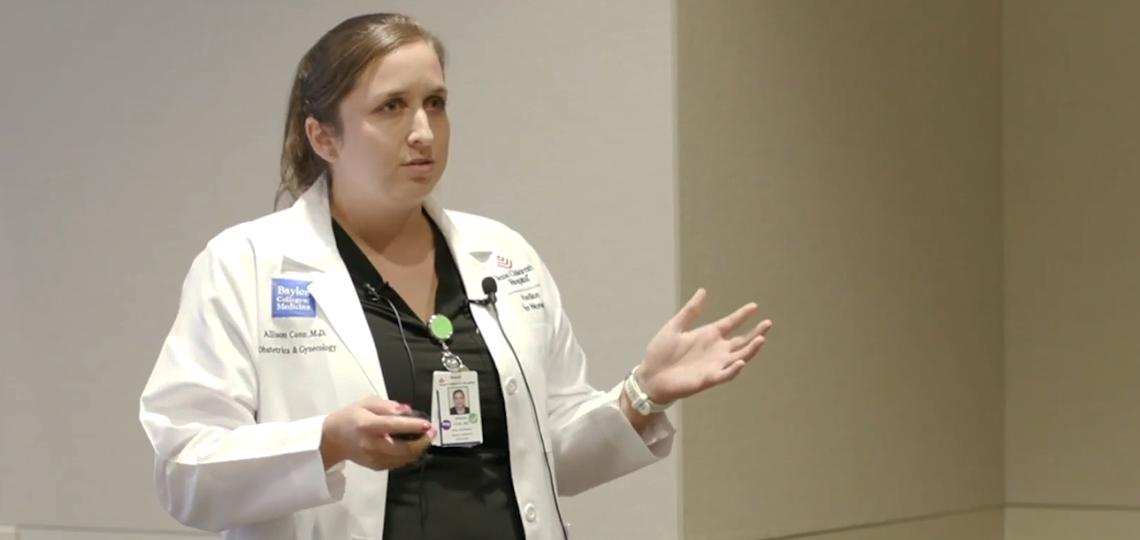 A vulvodynia and vulvovaginal health specialist, Dr. Allison Conn presents at a Pelvic Pain Seminar with other Baylor gynecologists. 