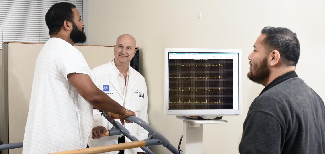 Dr. Yochai Birnbaum overseeing a Cardiology stress test