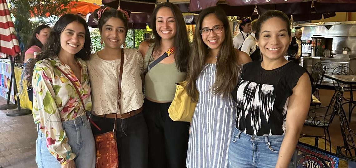 Residents enjoy a night out at San Antonio's Historic Market Square.