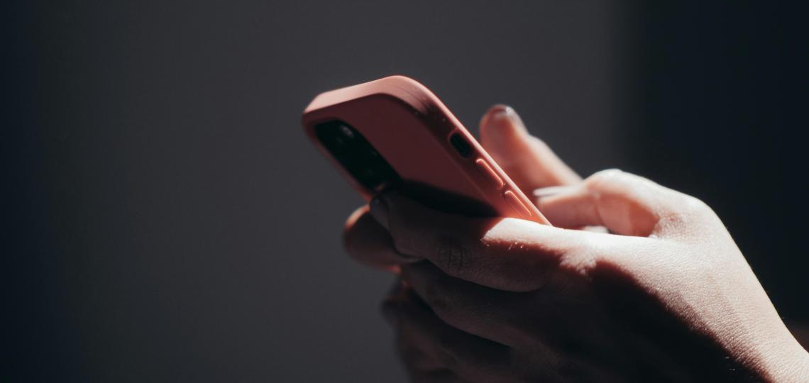 Person holding smartphone