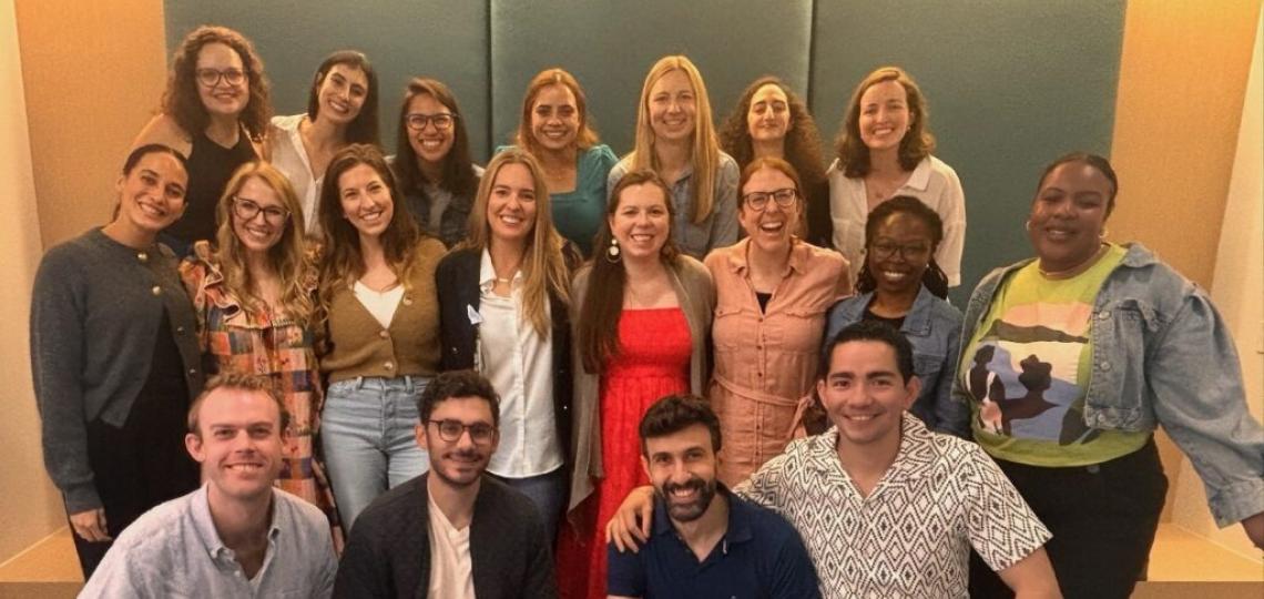 A group of students smiling