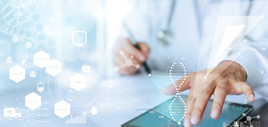 a doctor using an ipad