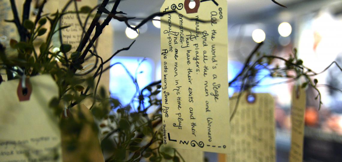 As a memorial to the donors, they created a tree representing life on which hangs written reflections from students.