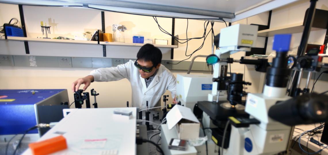 Postdoctoral Associate Yong Yu in Dr. Meng Wang's laboratory.