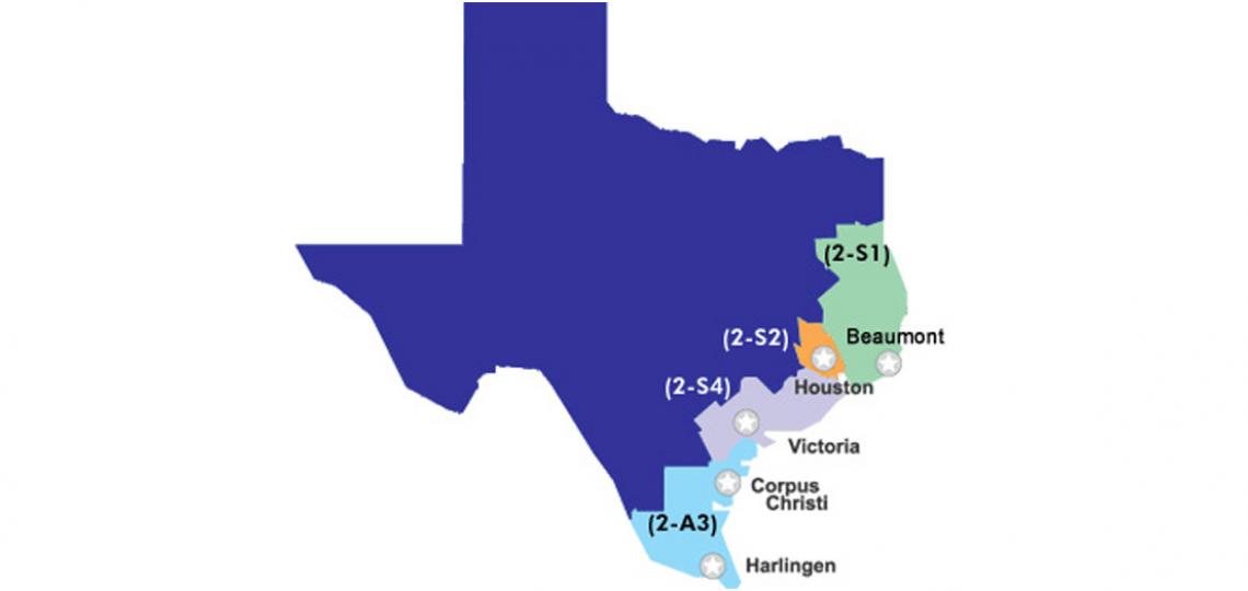 Texas Lions Eye Bank Service Area Map