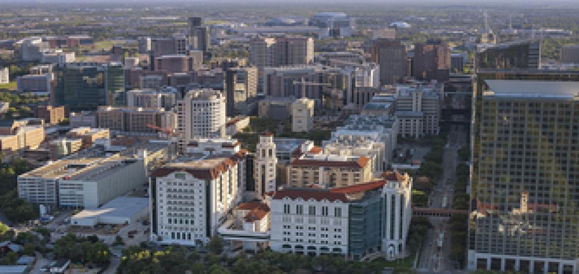 Aerial view of the Texas Medical Center