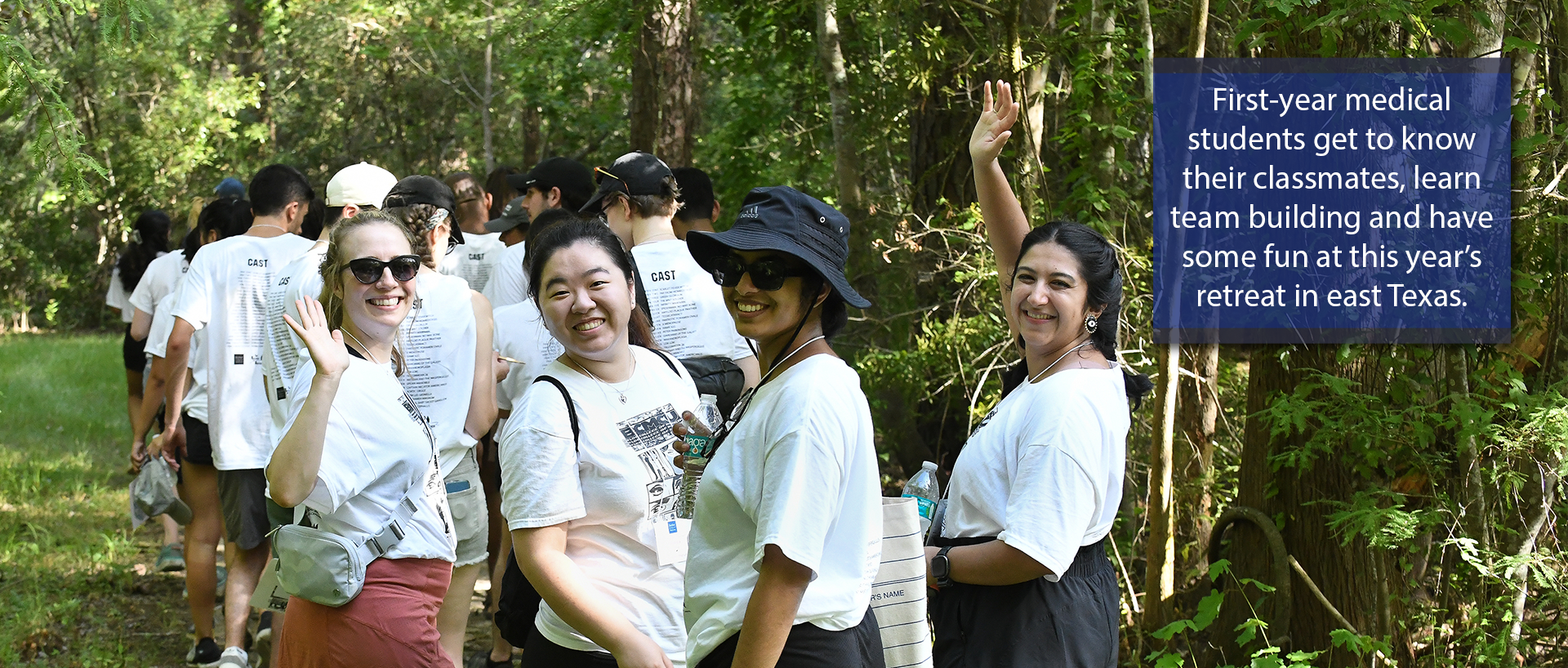 First-year medical students get to know their classmates, learn team building and have some fun at this year's retreat in east Texas
