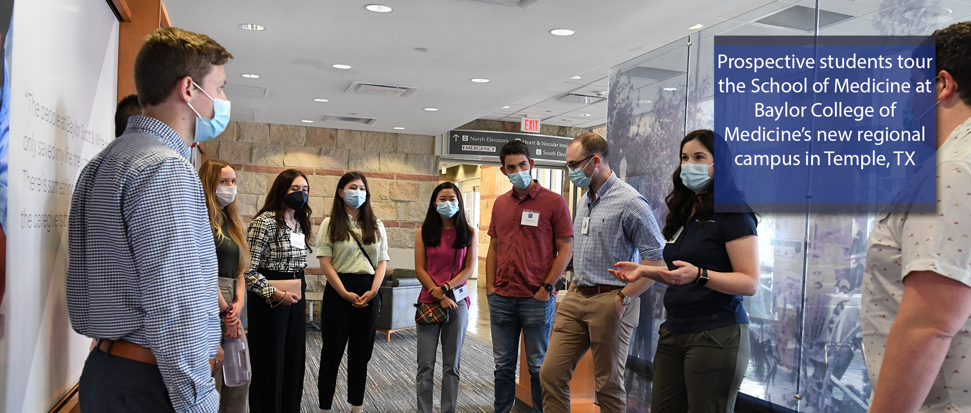 Prospective medical school students tour the School of Medicine at Baylor College of Medicine’s new regional campus in Temple, TX    