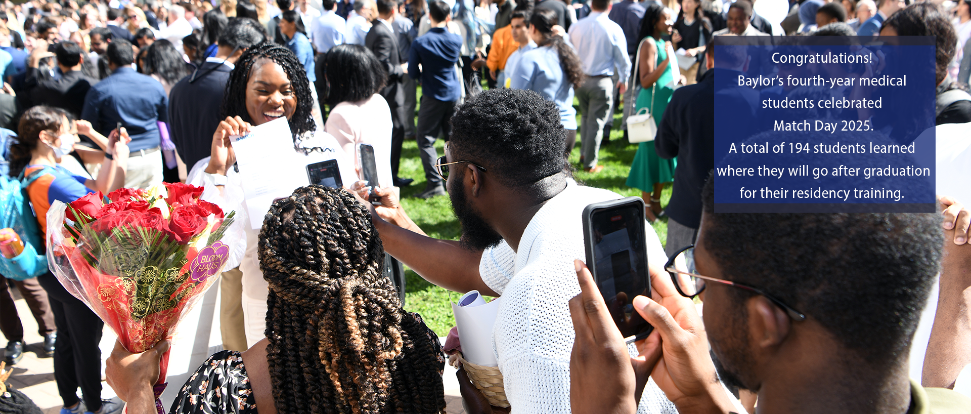 Congratulations! Baylor's fourth-year medical students celebrated Match Day 2025. A total of 194 students learned where they will go after graduation for their residency training. 