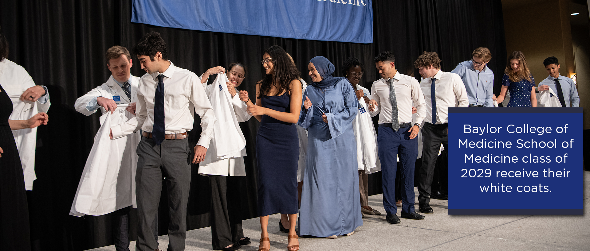 Baylor College of Medicine School of Medicine class of 2029 receive their white coats.