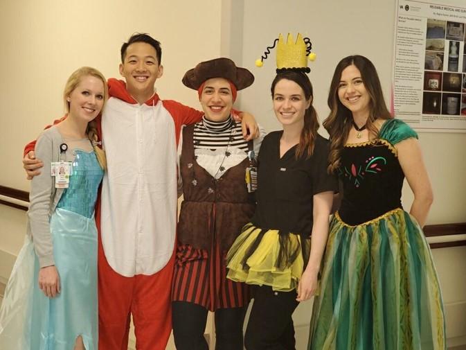 Dermatology residents dressed for Halloween at work.