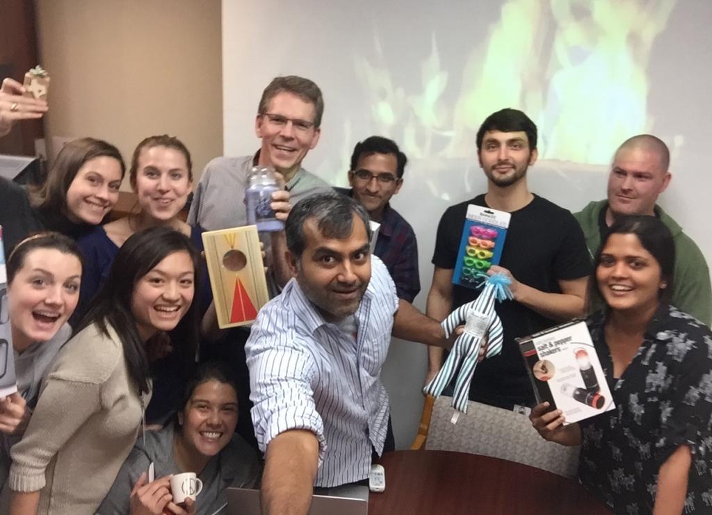 2015 Holiday White Elephant Party: Picture taken using Anha’s new selfie stick.