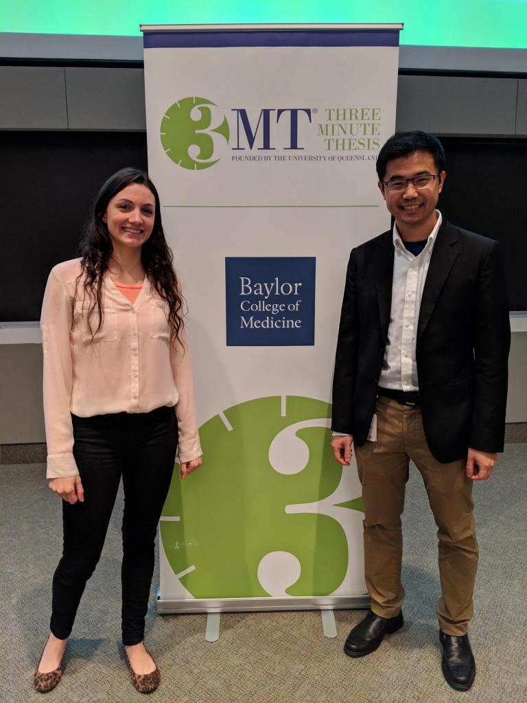 Diana and Paul signed up for the 3MT Three Minute Thesis competition sponsored by Queensland University. Diana won first place in the BCM competition.