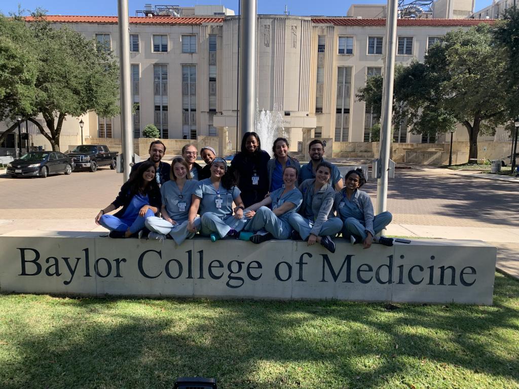 Obgyn Residents pictured in the front of the BCM Cullen Building.