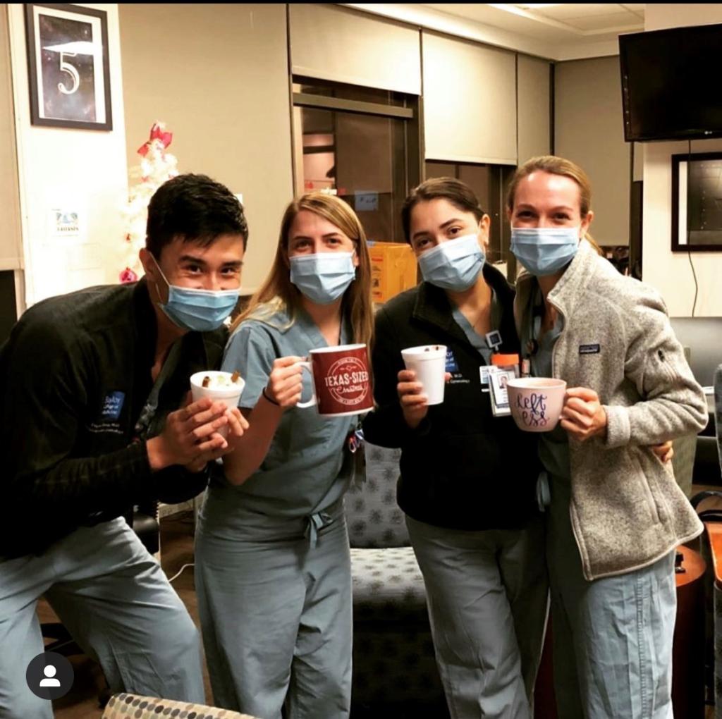 Obgyn Residents warm up with some hot chocolate