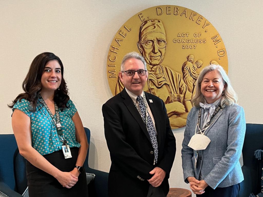 Christine Eriks, Dr. Rolando Rumbaut, and Dr. Laura Petersen (left to right) attending the 2022 National MEDVAMC Research Week, "Science in the Service of Veterans."