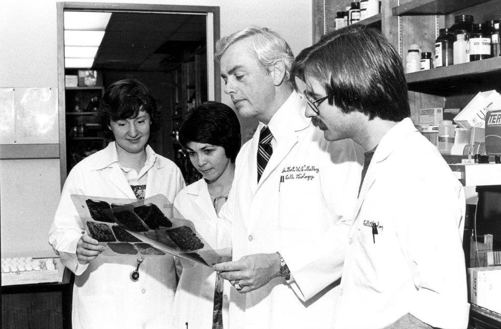Dr. O'Malley in the research lab. (1979)