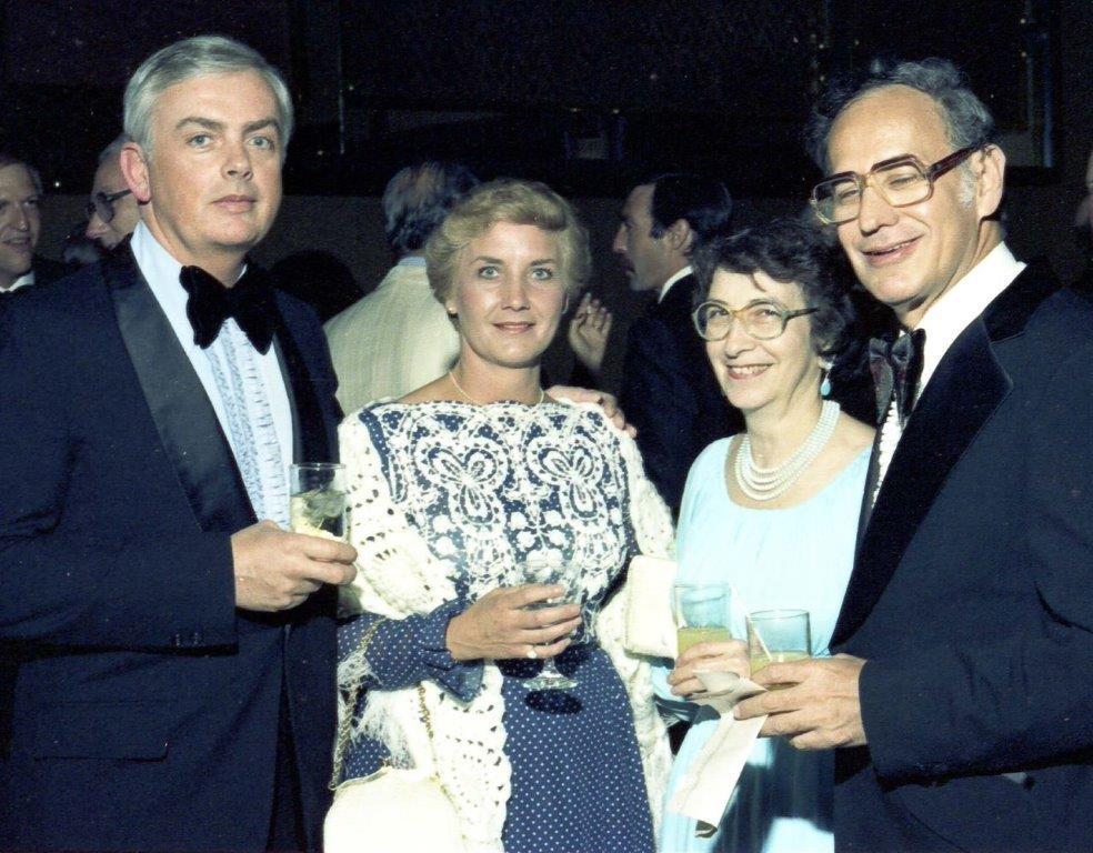 From Left: Dr. Burt O'Malley, Sally O'Malley, Rose Bush and Harris Busch. (1980)