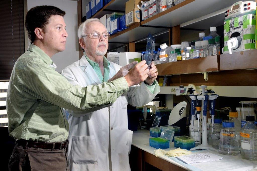 Dr. O'Malley in the research lab.