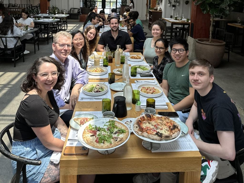 Matt's lab lunch to celebrate his paper and MDPhD graduation