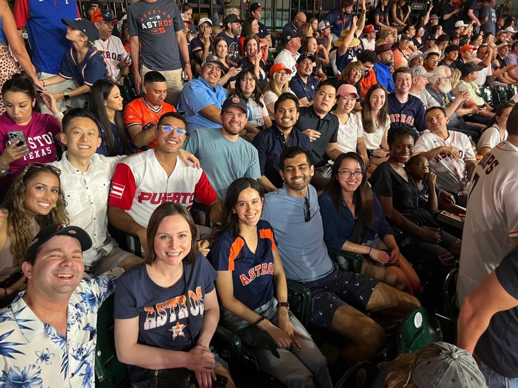 baylor college of medicine residents at an astros game