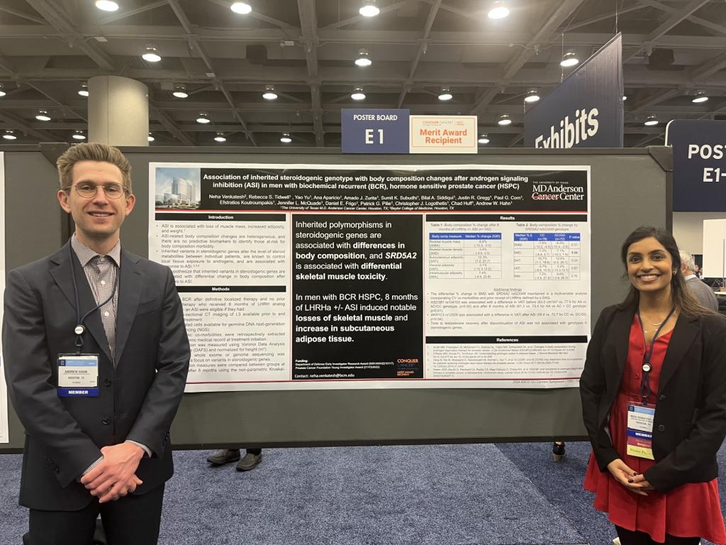 PGY3 resident Neha Venkatesh (right) and her research mentor Dr. Hahn (left) at GU ASCO national research conference